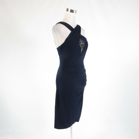 Navy blue DAVID MEISTER sheath dress 6 - Picture 3 of 8